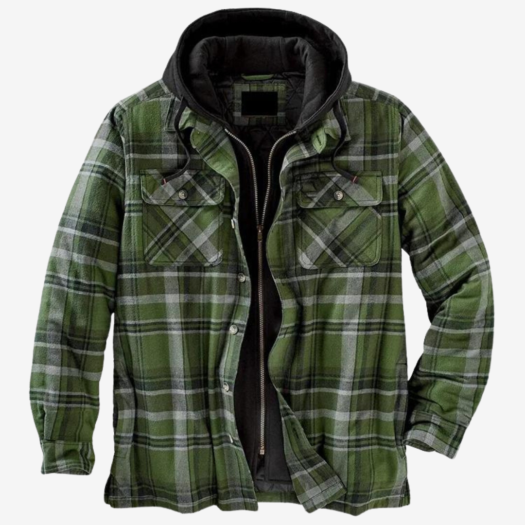 RUSTIC | Plaid jacket with hood and quilted lining