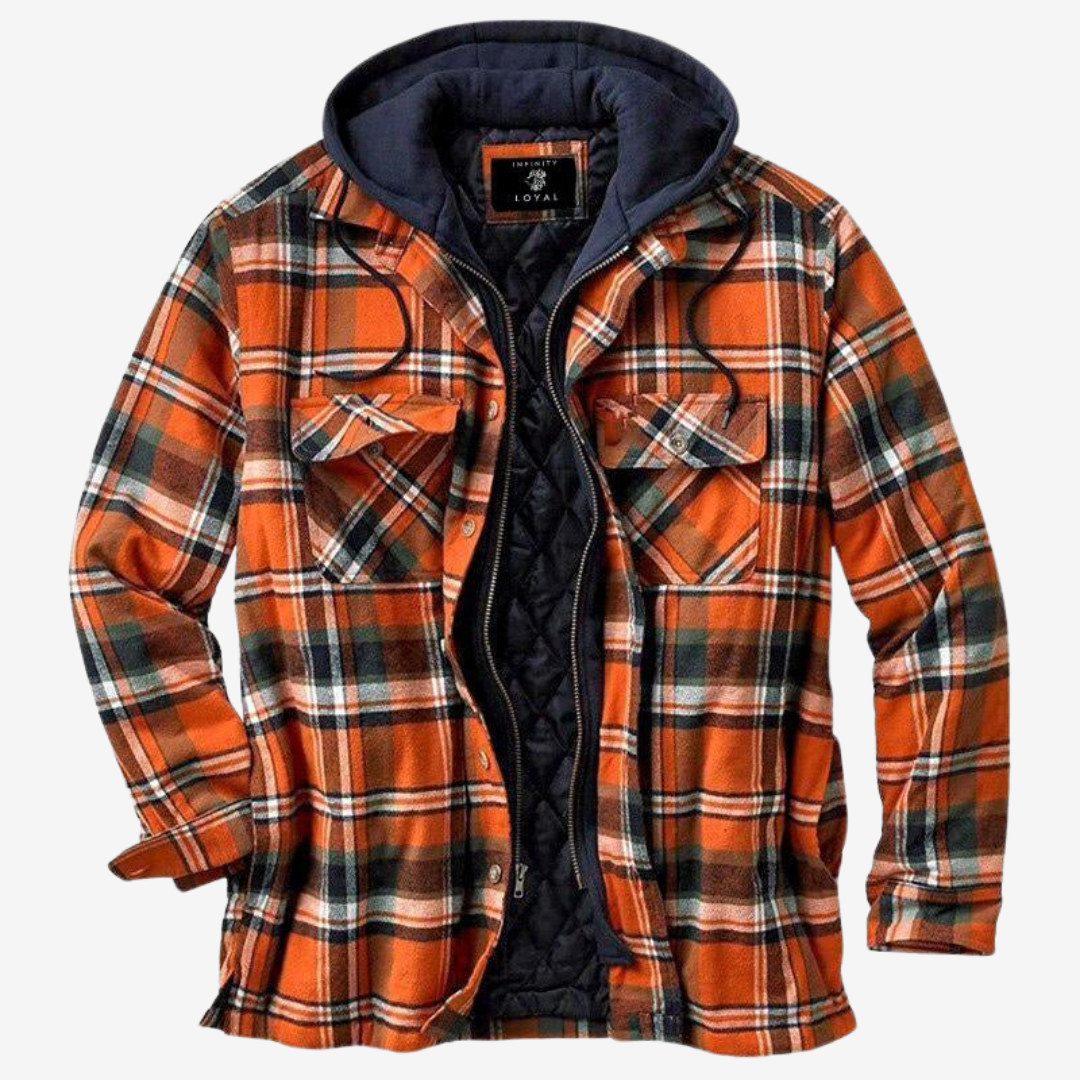 RUSTIC | Plaid jacket with hood and quilted lining