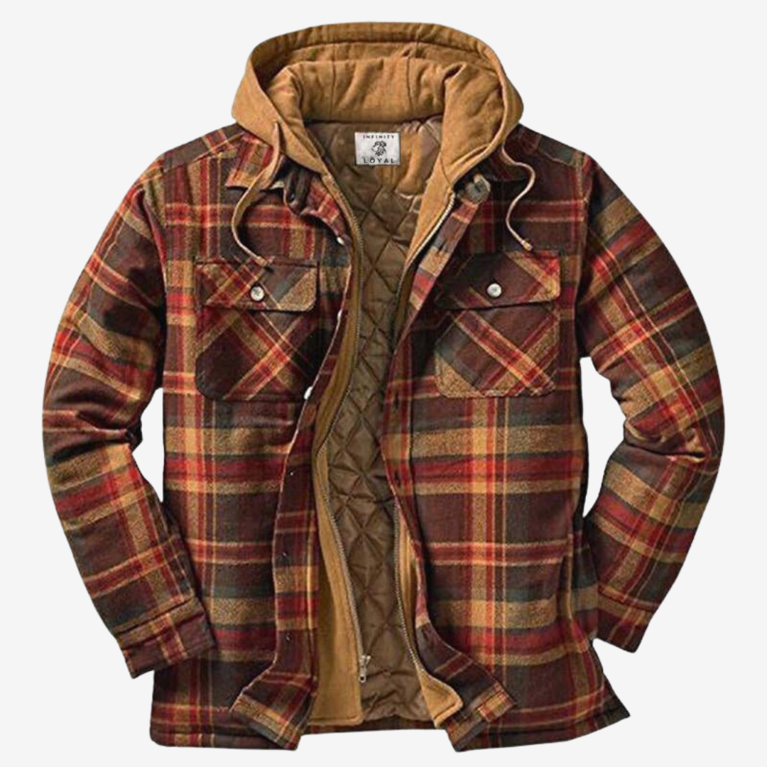 RUSTIC | Plaid jacket with hood and quilted lining