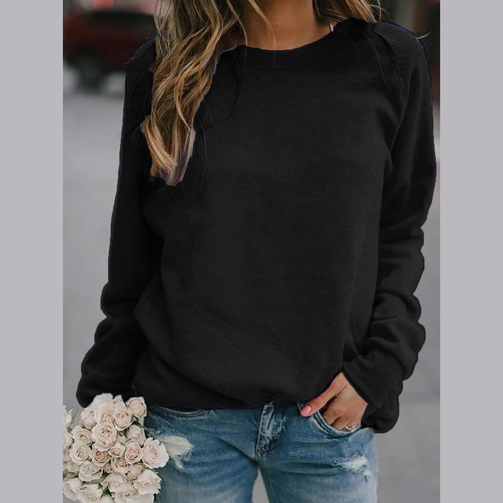 ESSENTIAL | Black crew neck sweatshirt with long sleeves