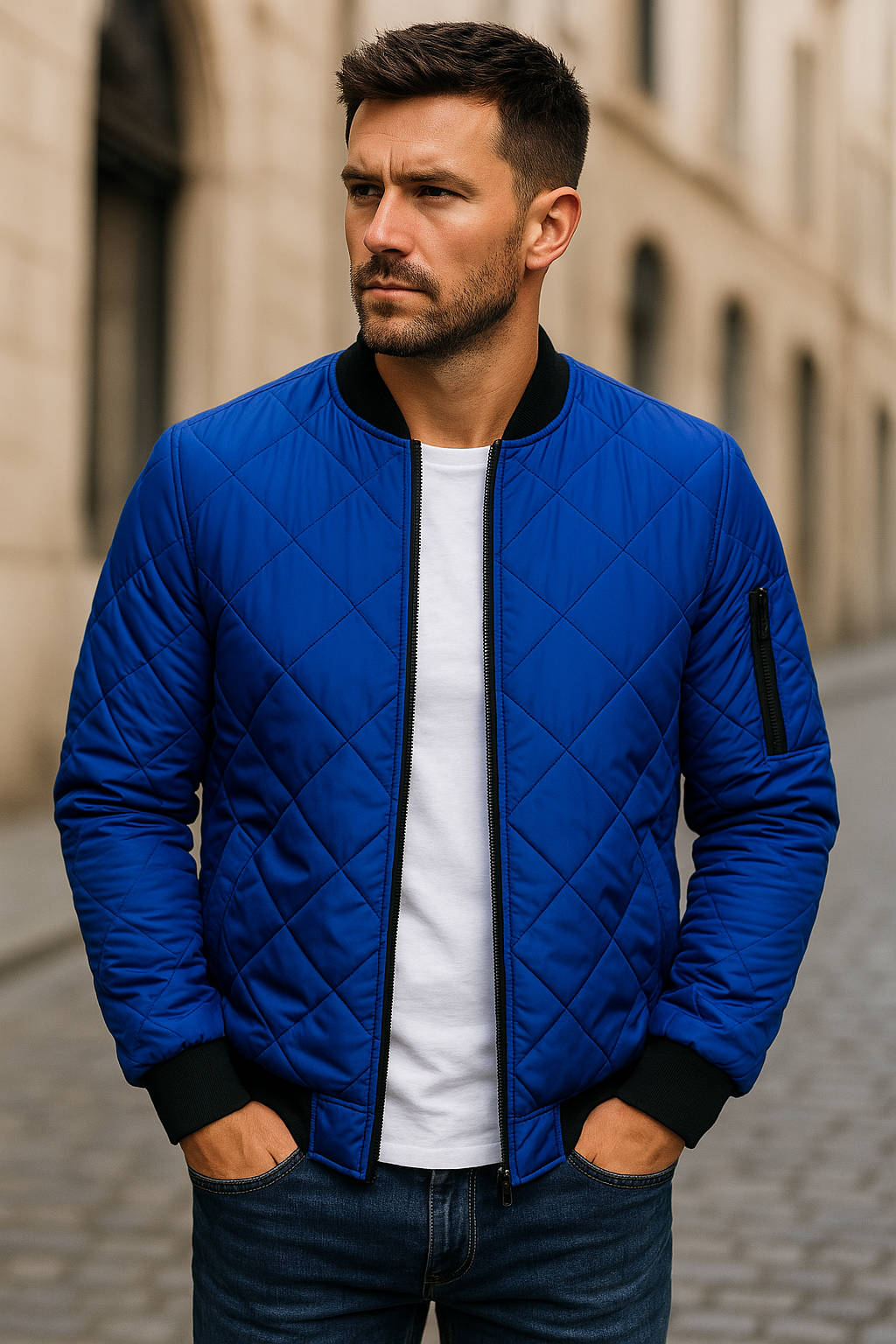 METRO | Quilted bomber jacket with zip pocket