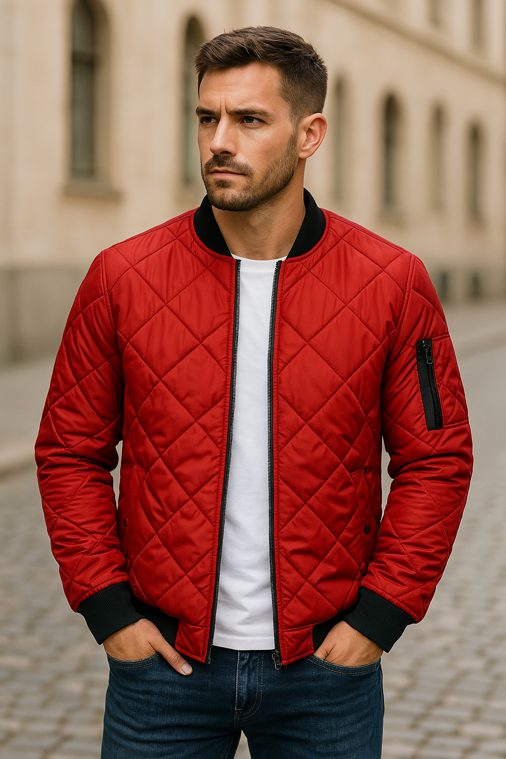 METRO | Quilted bomber jacket with zip pocket